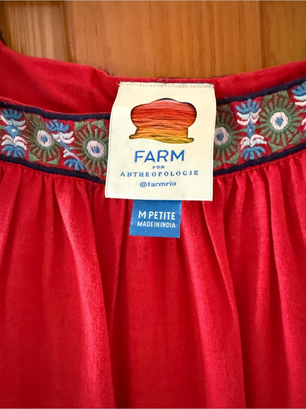 FARM rio for Anthropologie Red Embroidered Maxi Dress - Picture 3 of 6
